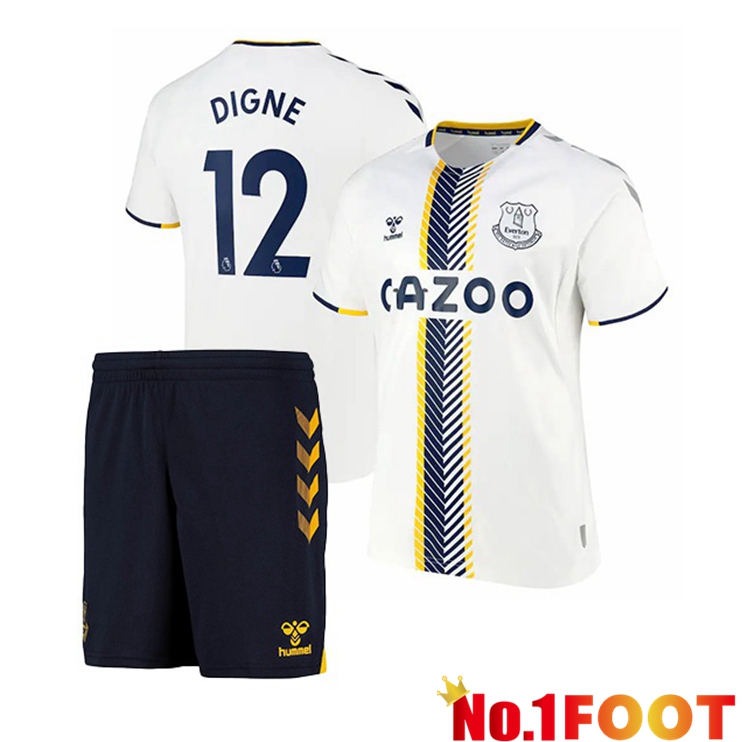 Everton (Digne 12) Kids Third Jersey White 2021/22