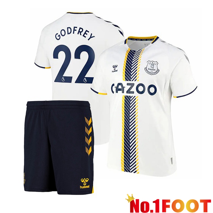 Everton (Godfrey 22) Kids Third Jersey White 2021/22