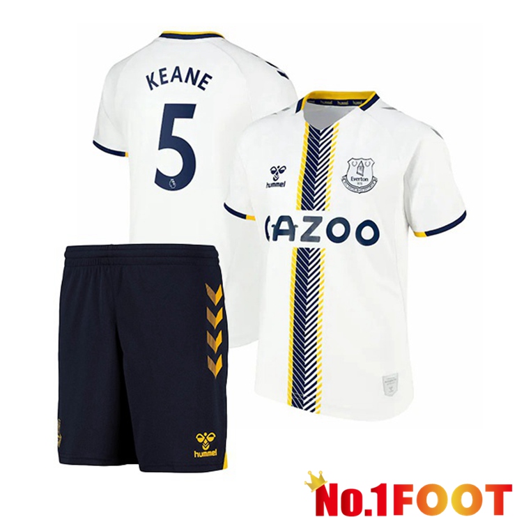 Everton (Keane 5) Kids Third Jersey White 2021/22