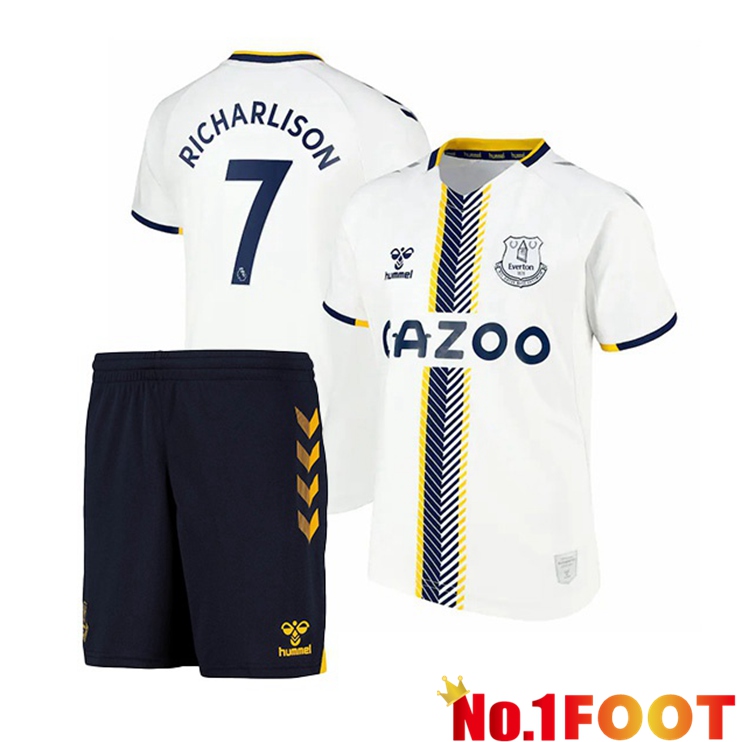 Everton (Richarlison 7) Kids Third Jersey White 2021/22