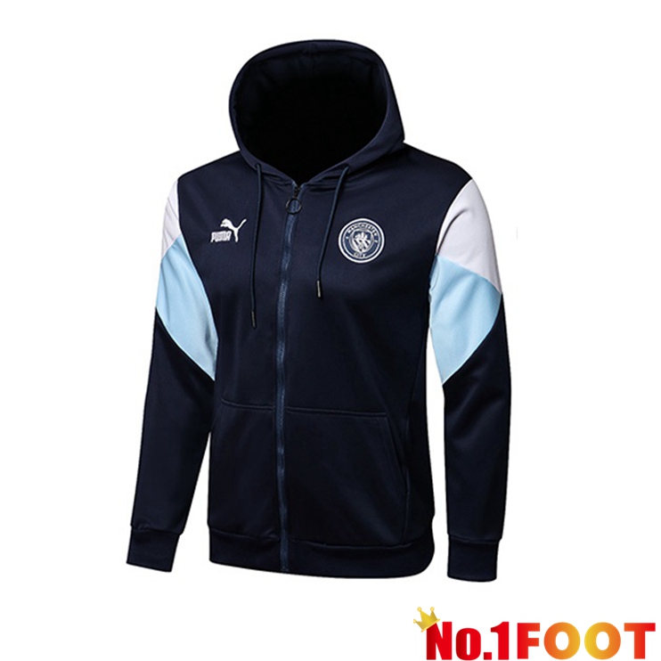 Manchester City Training Jacket Hoodie Blue Royal 2021/2022