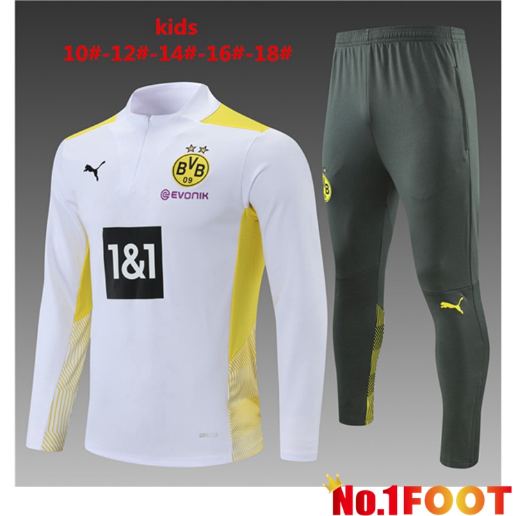 Borussia Dortmund Kids Training Tracksuit White 2021/2022