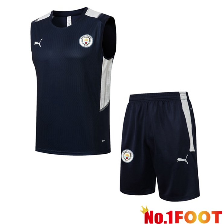 Manchester City Football Vest + Shorts Blue Royal 2021/2022