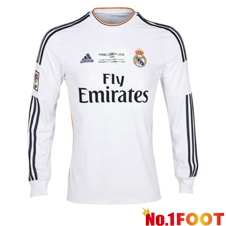 Real Madrid Long sleeve Retro Home Jersey 2013-2014