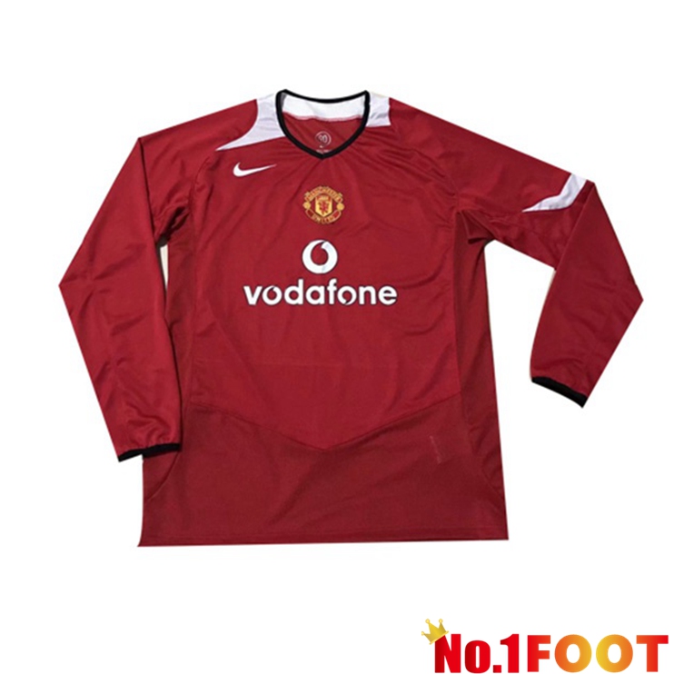 Manchester United Long sleeve Retro Home Jersey 2005-2006