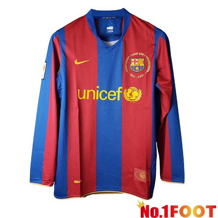 FC Barcelona Long sleeve Retro Home Jersey 2007-2008