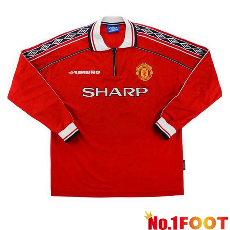 Manchester United Long sleeve Retro Home Jersey 1998-1999