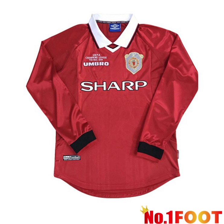 Manchester United Long sleeve Retro Home Jersey 1999-2000