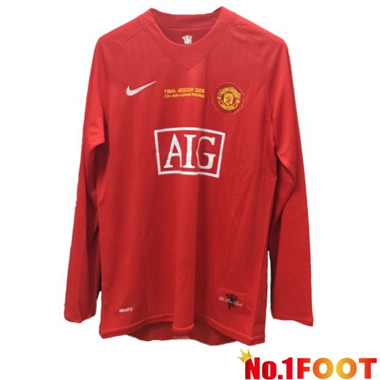 Manchester United Champion Long sleeve Retro Home Jersey 2007