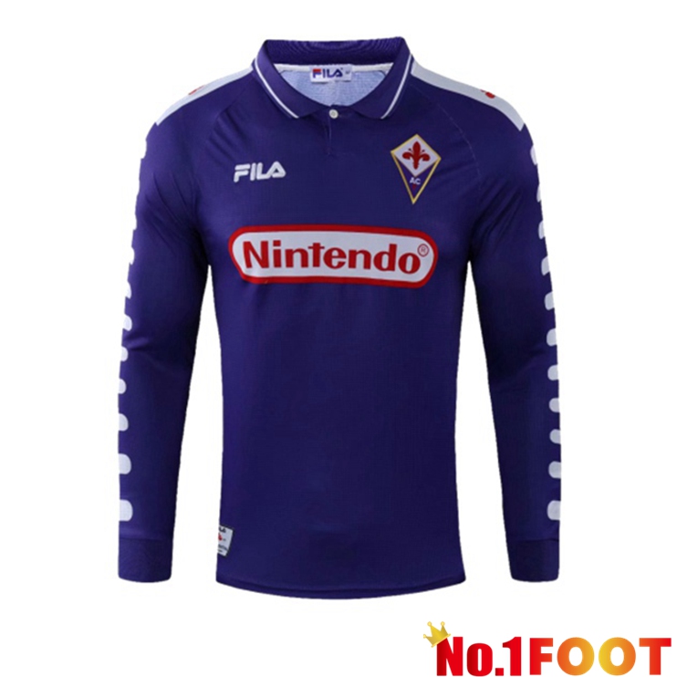 ACF Fiorentina Retro Home Jersey Purple Long sleeve 1998-1999