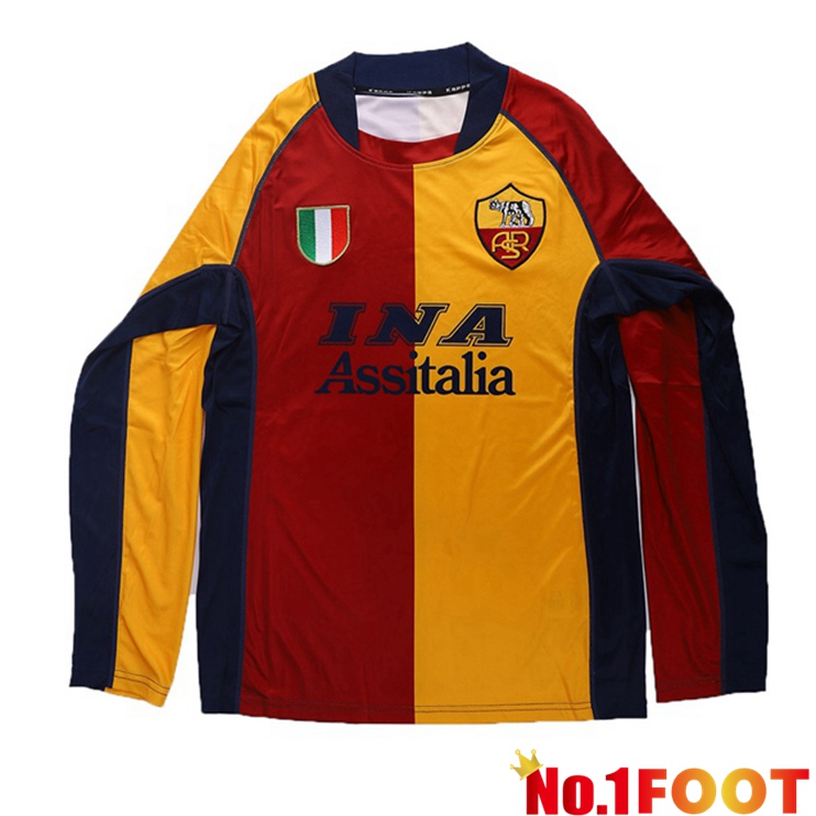 Roma Third Retro Away Jersey Long sleeve Yellow 2001-2002