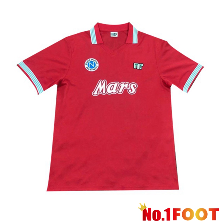 SSC Napoli Third Jersey Retro Retro Red 1988-1989