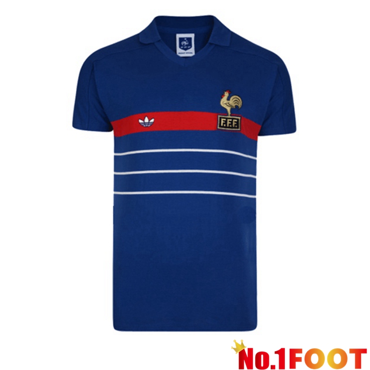 France Retro Home Jersey Blue 1984