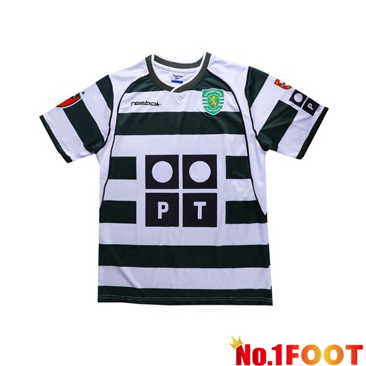 Sporting CP Retro Home Jersey Green White 2001-2003