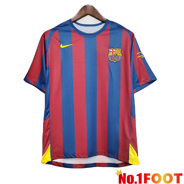 UEFA Champions League FC Barcelona Retro Home Jersey Blue 2006