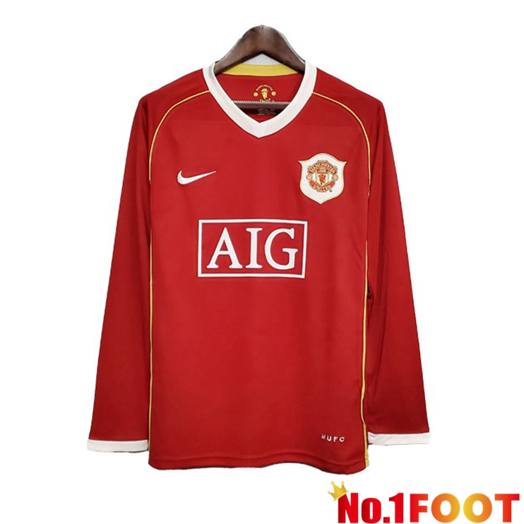 Manchester United Retro Home Jersey Long sleeve Red 2006-2007