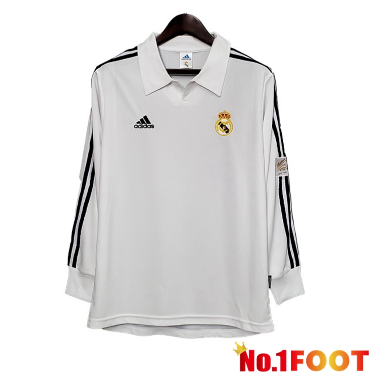 Real Madrid Retro Home Jersey Long sleeve White 2002