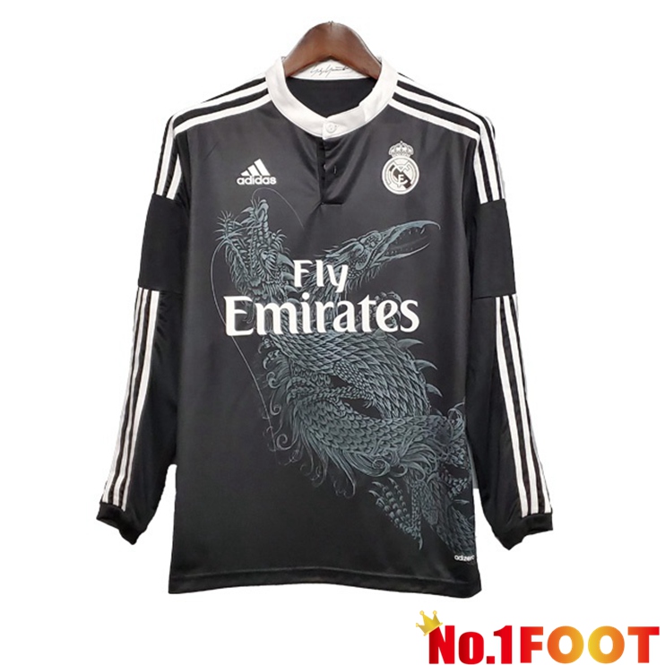 Real Madrid Third Jersey Retro Long sleeve Black 2014-2015