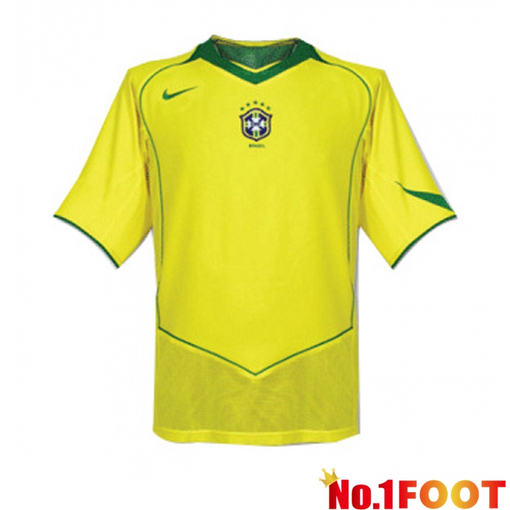 Brazil Retro Home Jersey Yellow 2004