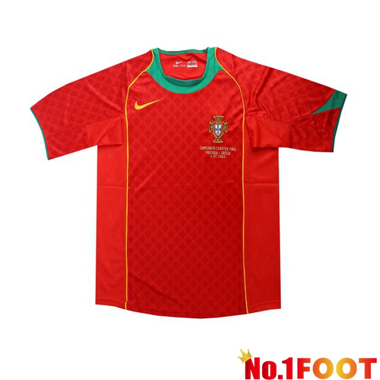 Portugal Retro Home Jersey Red 2004