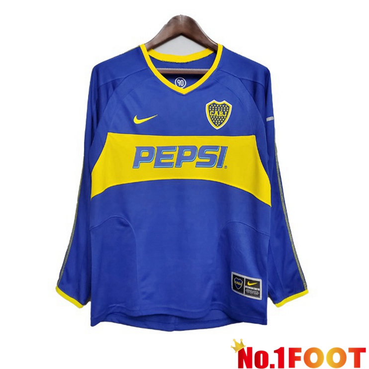 Boca Juniors Retro Home Jersey Long sleeve Blue 2003-2004