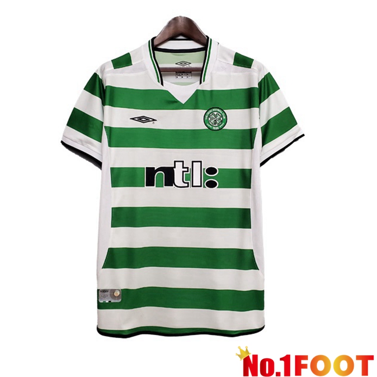 Celtic FC Retro Home Jersey Green White 2001-2003