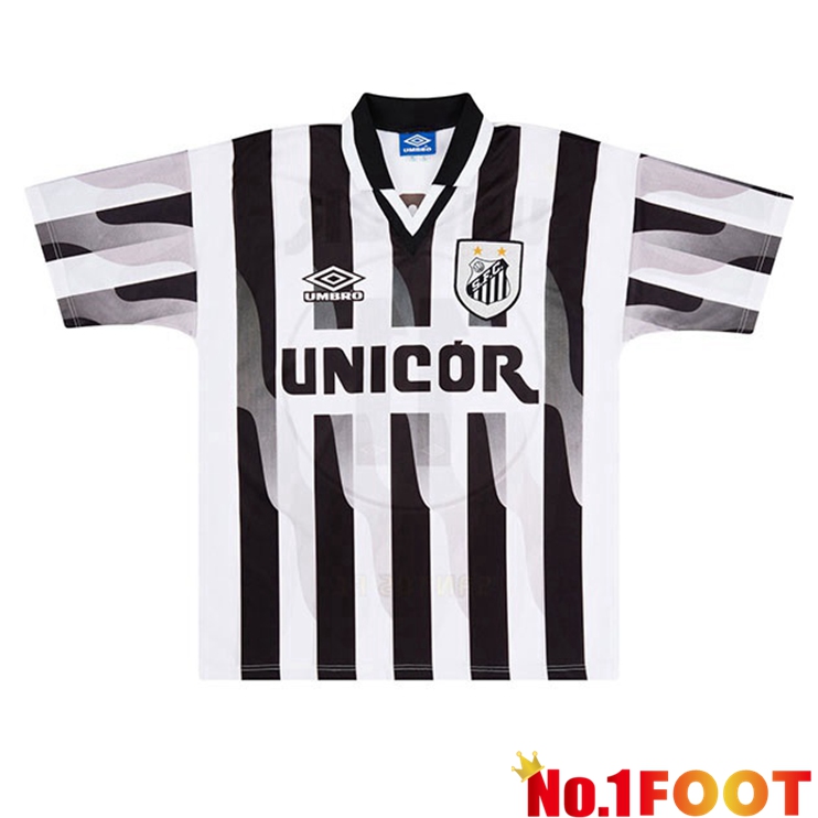 Santos FC Retro Away Jersey Black White 1998