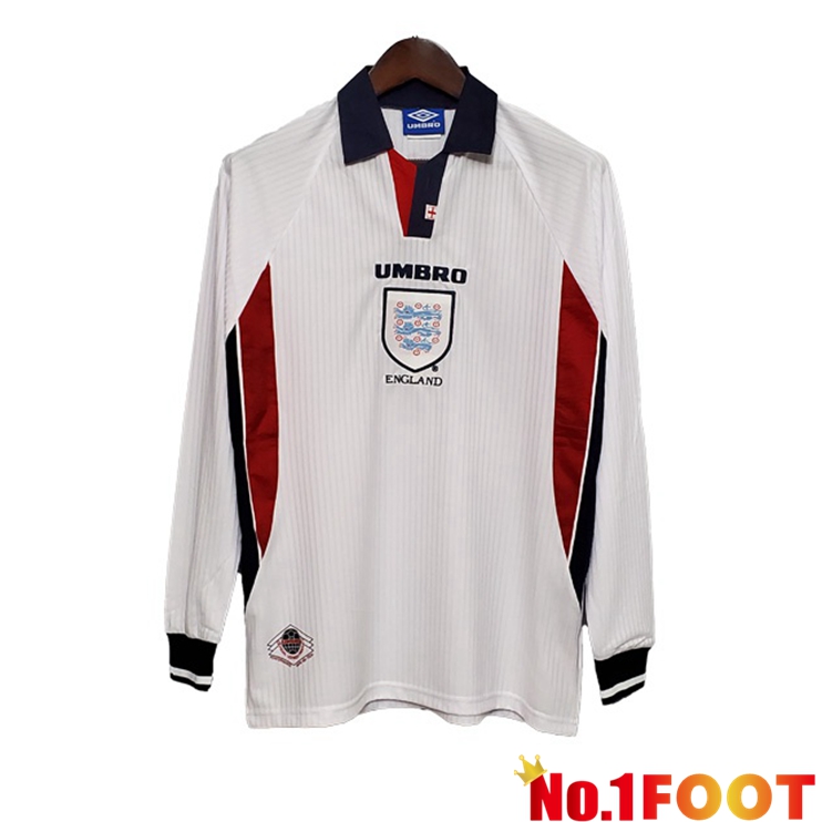 England Retro Home Jersey Long sleeve White 1998