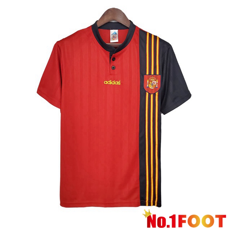 Spain Retro Home Jersey Red 1996