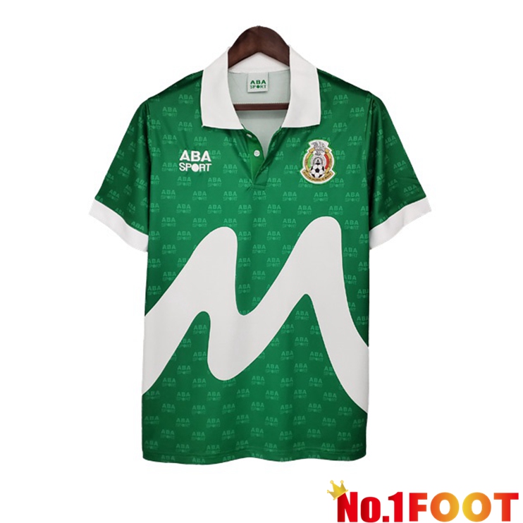 Mexico Retro Home Jersey Green White 1995