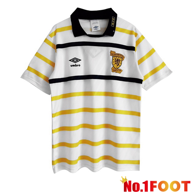 Scotland Retro Away Jersey Yellow White 1988-1991