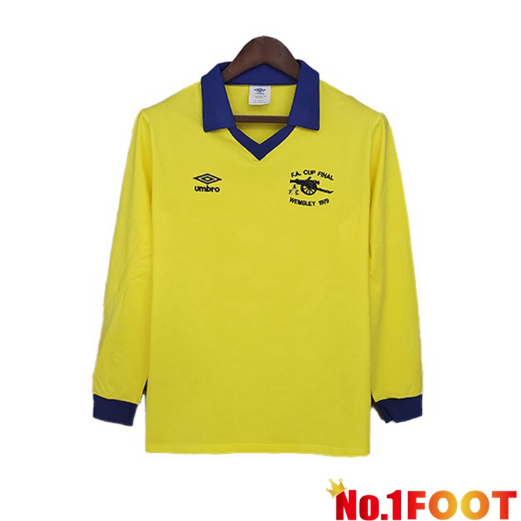 Arsenal Retro Away Jersey Long sleeve Yellow 1971-1979