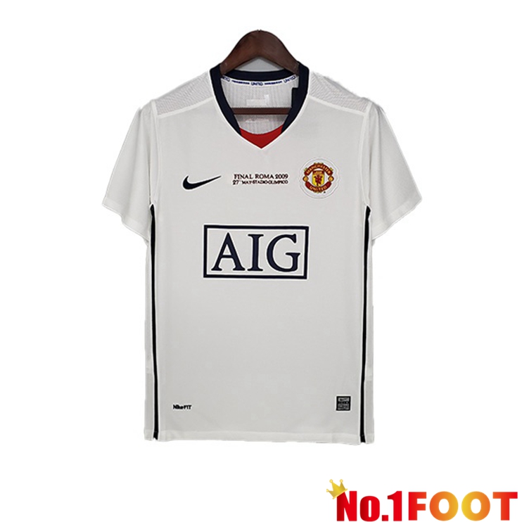 Manchester United Champions League Retro Away Jersey White 2008-2009