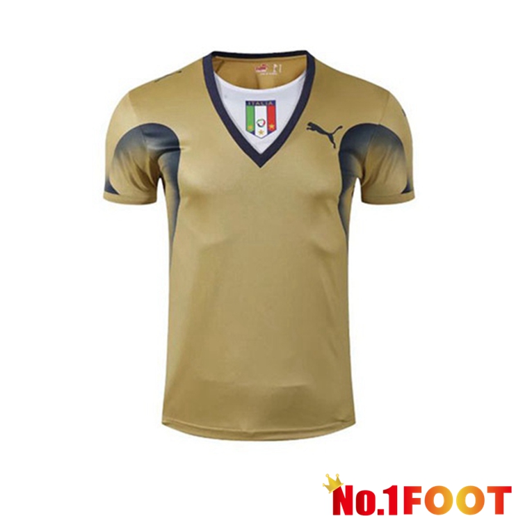 Italy Goalkeeper Jersey Retro 2006 World Cup Champion Yellow