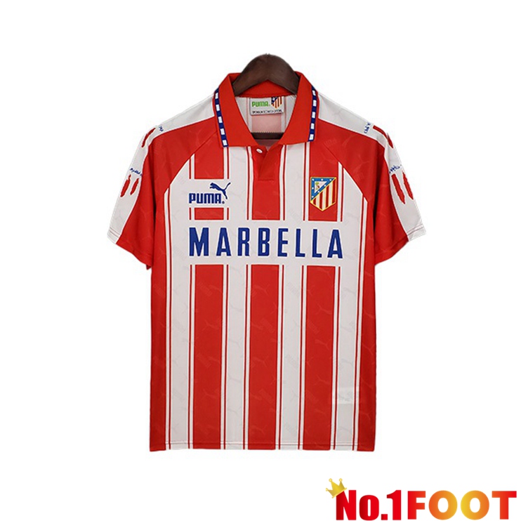 Atletico Madrid Retro Home Jersey Red White 1994-1995