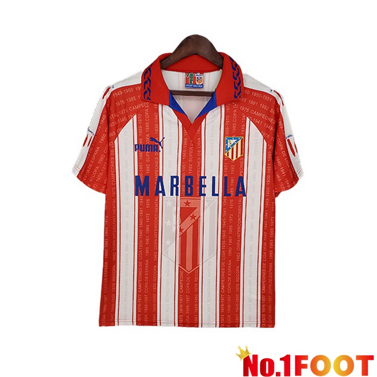 Atletico Madrid Retro Home Jersey Red White 1995-1996