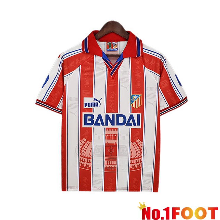 Atletico Madrid Retro Home Jersey Red White 1996-1997