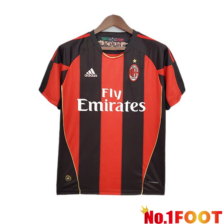 AC Milan Retro Home Jersey Red Black 2010-2011