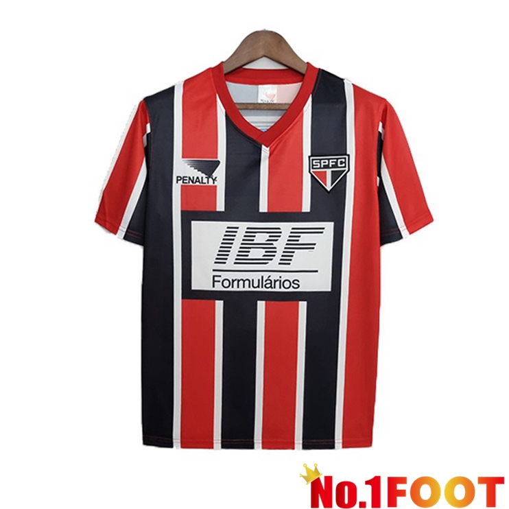 Sao Paulo FC Retro Away Jerseys Red Black 1991