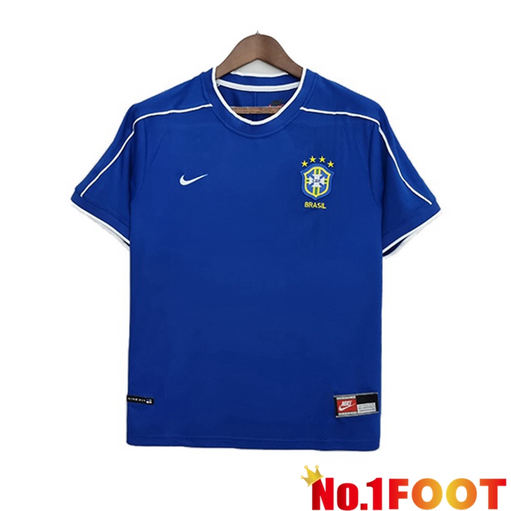 Brazil Retro Away Jerseys Blue 1998