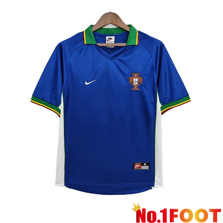 Portugal Retro Away Jerseys Blue 1998