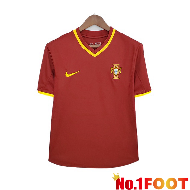 Portugal Retro Home Jerseys Red 2000