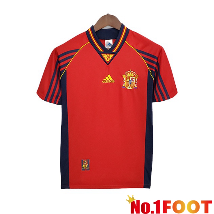 Spain Retro Home Jerseys Red 1998