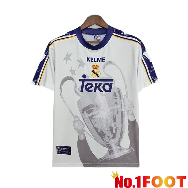 Real Madrid Retro Home Jerseys 7 Champions White 1997-1998