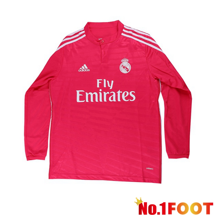 Real Madrid Retro Away Jersey Long sleeve Rose 2014-2015