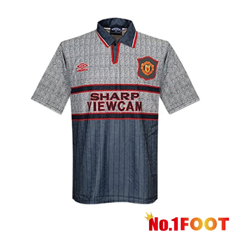 Manchester United Third Retro Away Jersey Grey 1995-1996