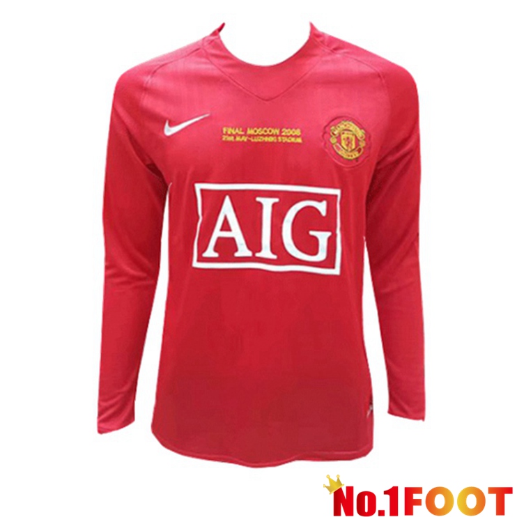 Manchester United Champion League Retro Home Jersey Manche 2007-2008