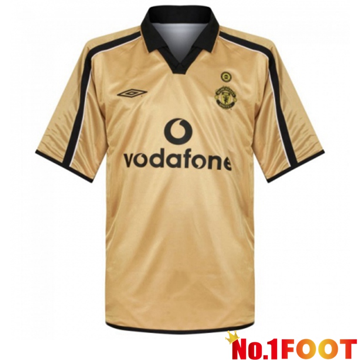 Manchester United Retro Away Jersey Yellow 2001-2002