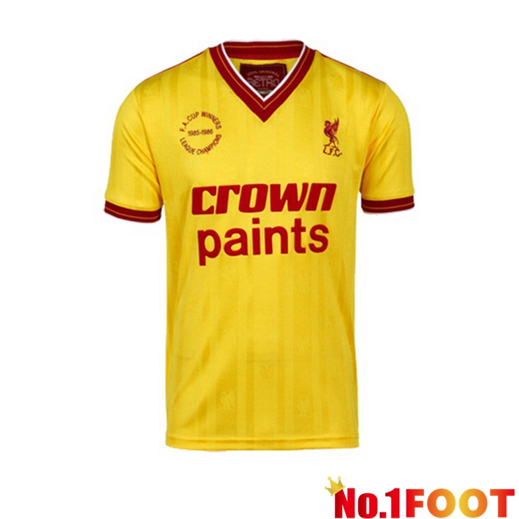 FC Liverpool Retro Away Jersey Yellow 1985-1986