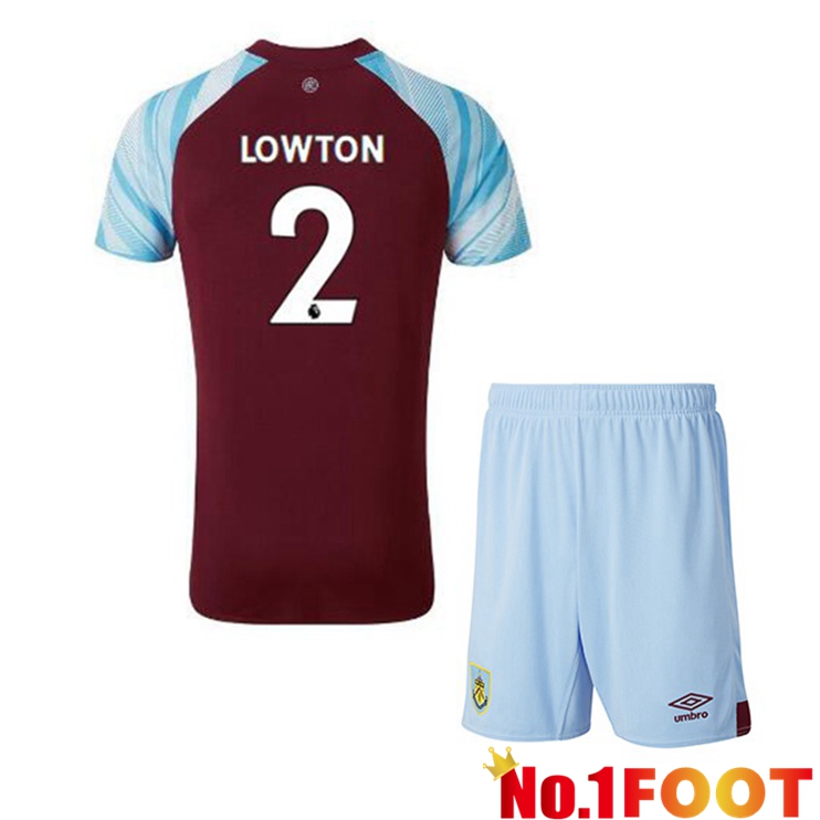 Burnley (LOWTON 2) Kids Home Jersey Marron 2021/22